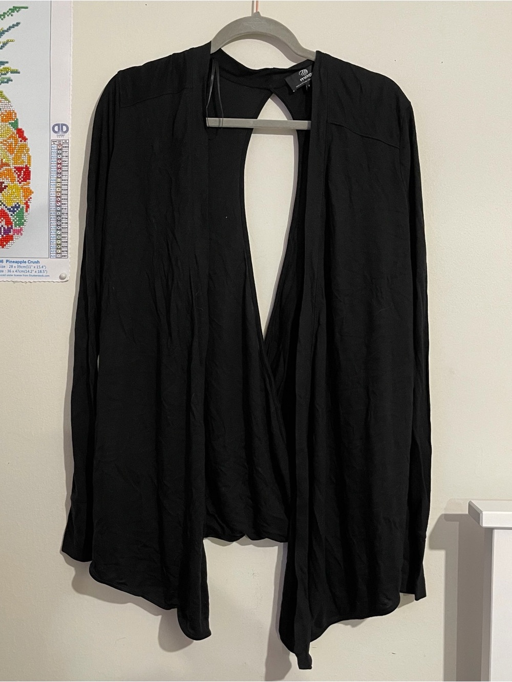 MPG Black Lightweight Cardigan with Back Cutout Size Medium